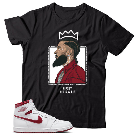 Jordan 1 Metallic Burgundy shirt