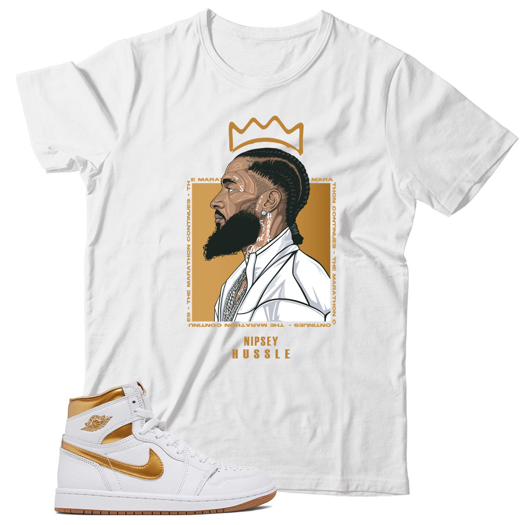 Jordan 1 Metallic Gold shirt