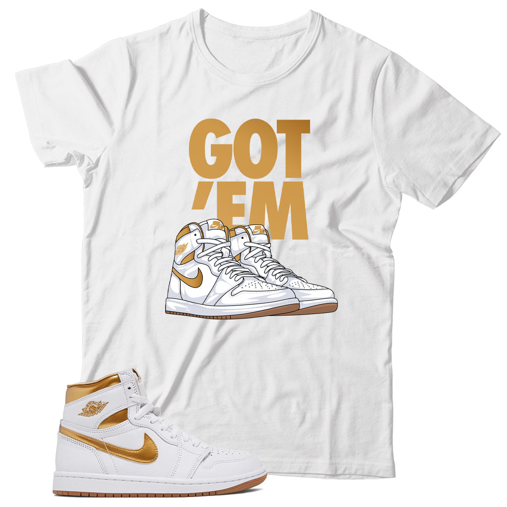 Jordan 1 Metallic Gold shirt