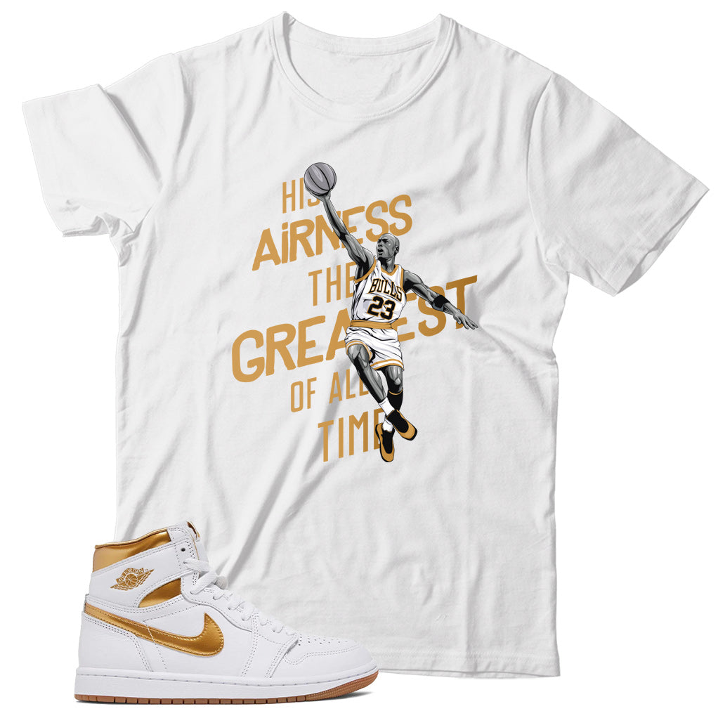 Jordan 1 Metallic Gold shirt