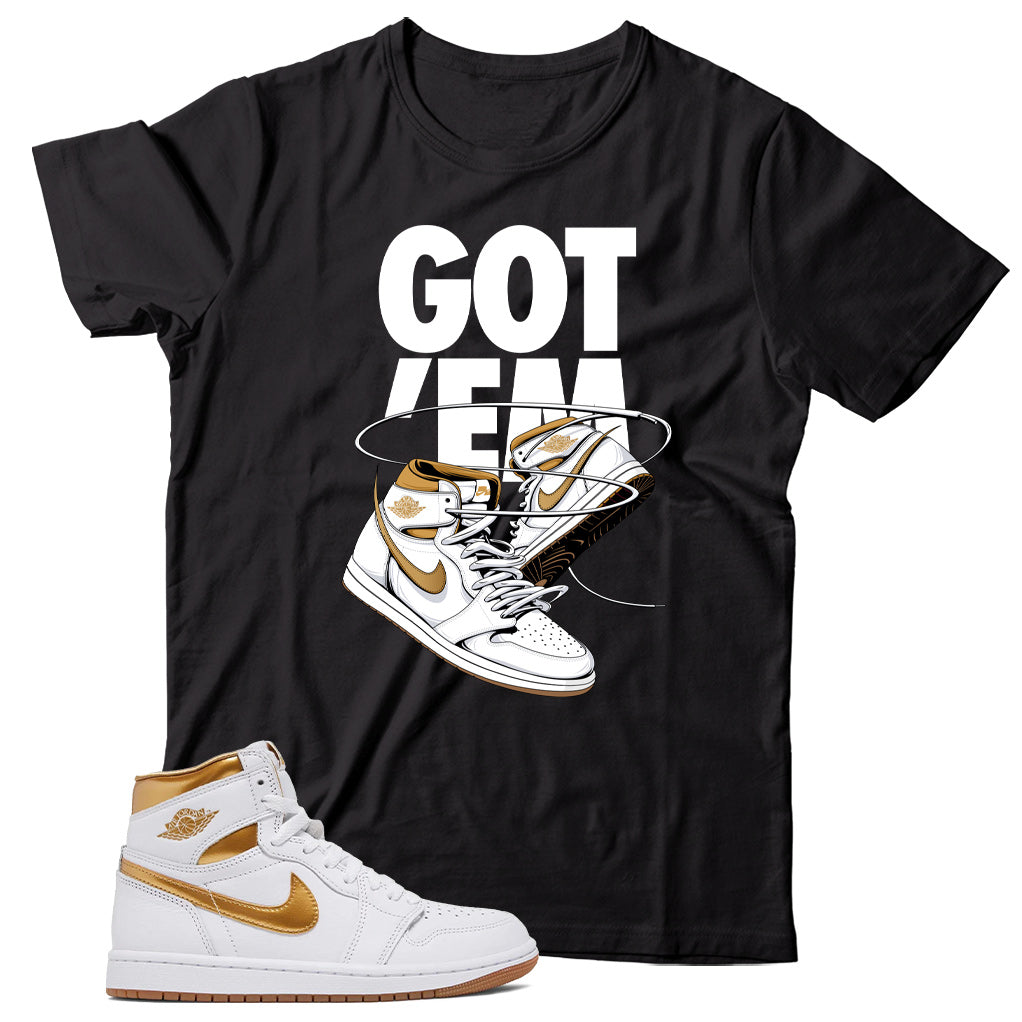 Jordan 1 Metallic Gold shirt