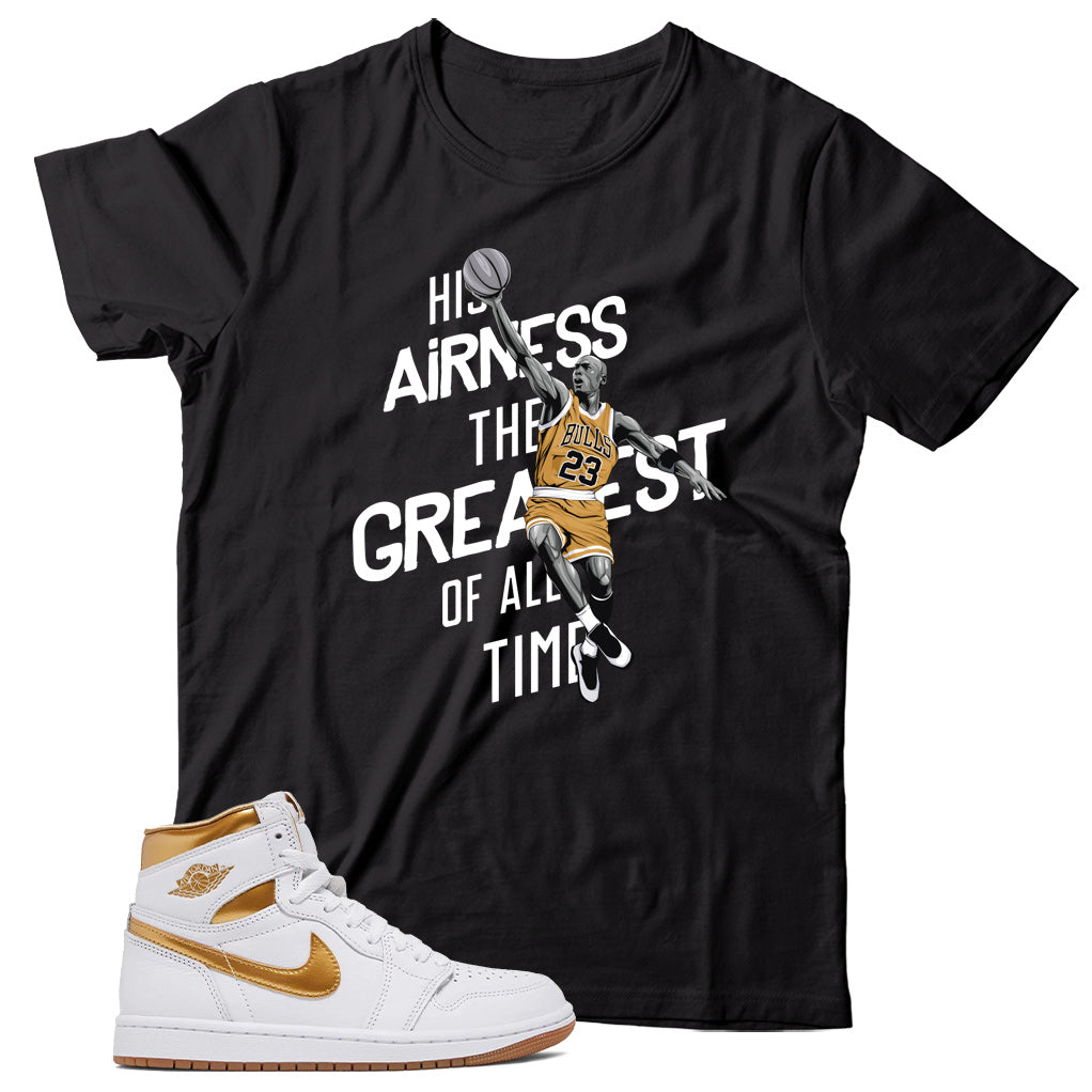 Jordan 1 Metallic Gold shirt