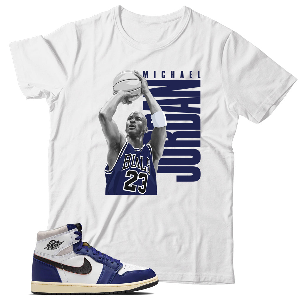 Jordan 1 Rare Air Deep Royal Blue shirt