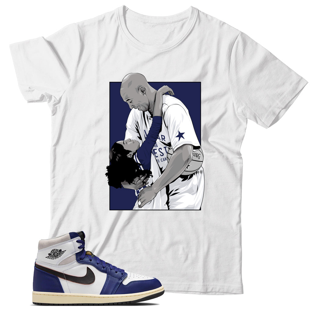 Jordan 1 Rare Air Deep Royal Blue shirt