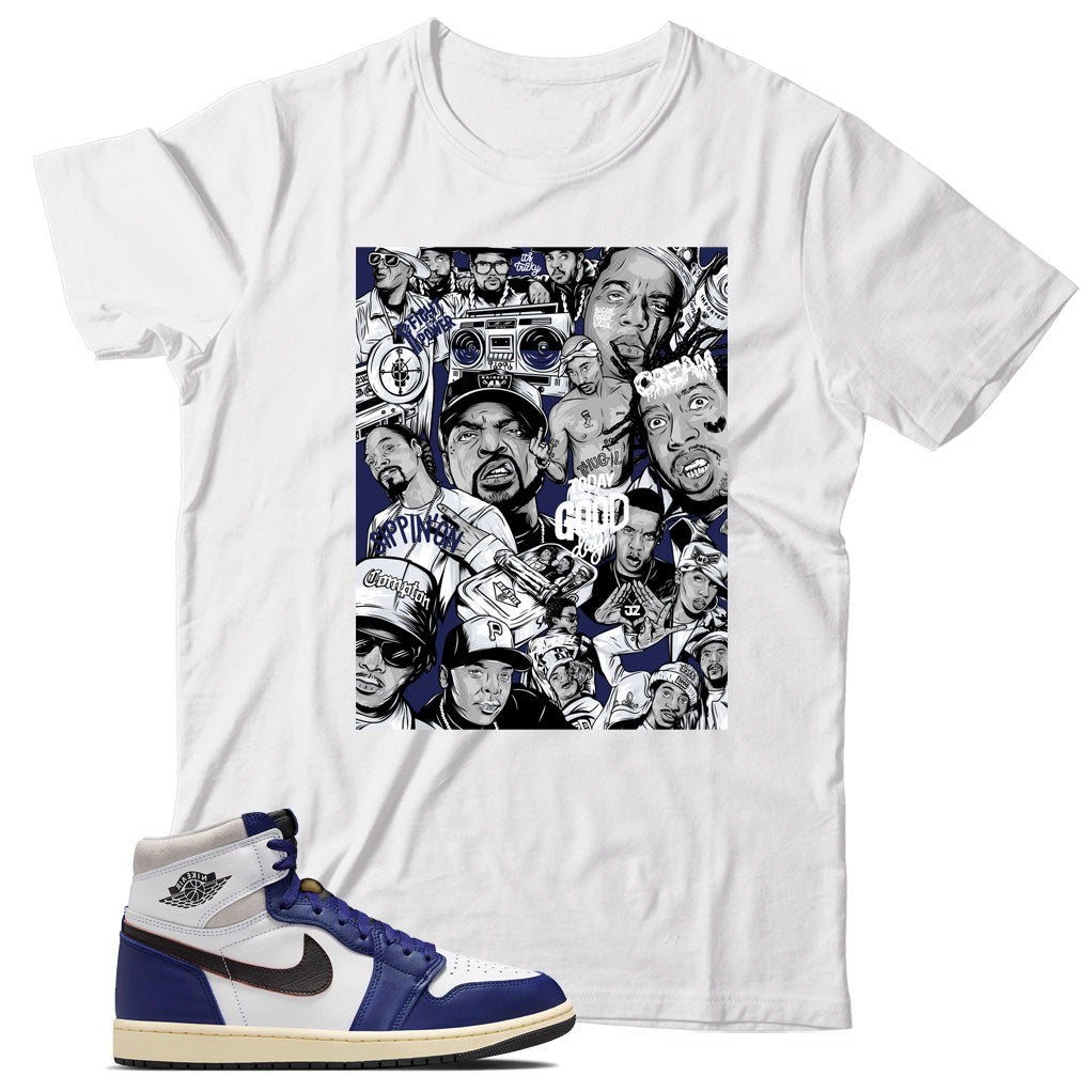 Jordan 1 Rare Air Deep Royal Blue shirt