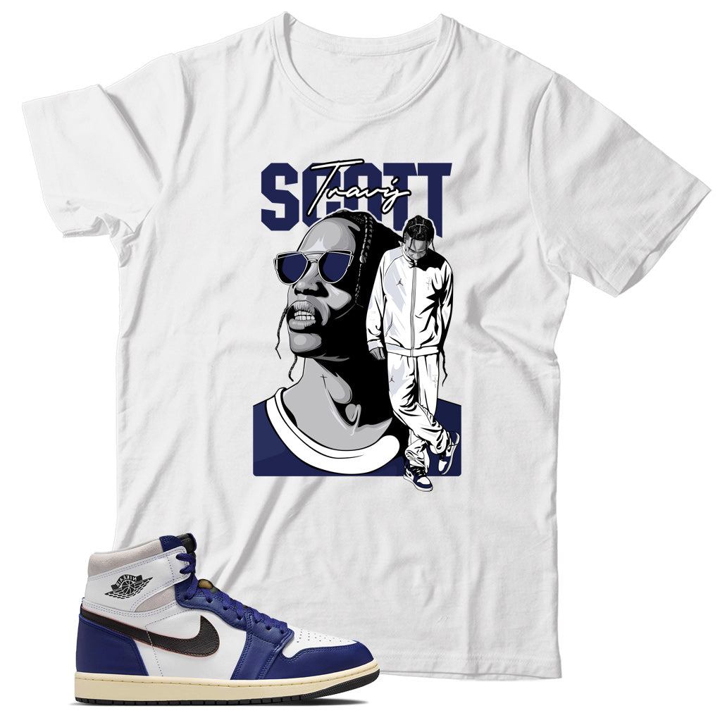 Jordan 1 Rare Air Deep Royal Blue shirt