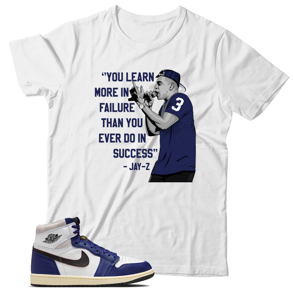 Jordan 1 Rare Air Deep Royal Blue shirt
