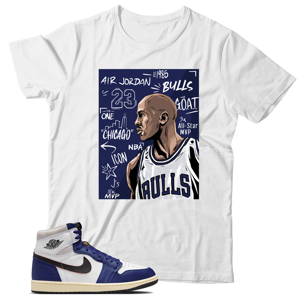 Jordan 1 Rare Air Deep Royal Blue shirt