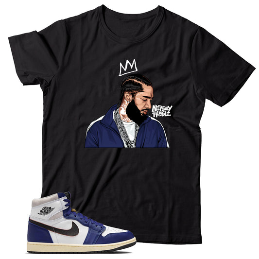 Jordan 1 Rare Air Deep Royal Blue shirt