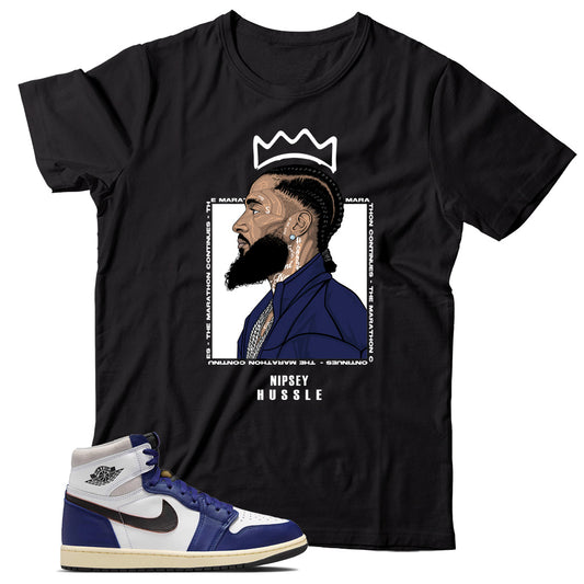 Jordan 1 Rare Air Deep Royal Blue shirt