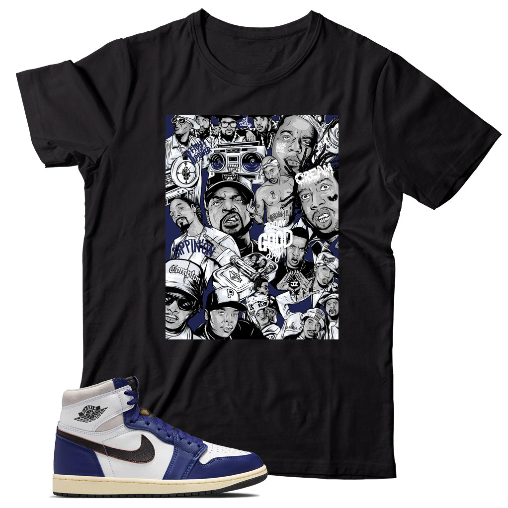 Jordan 1 Rare Air Deep Royal Blue shirt