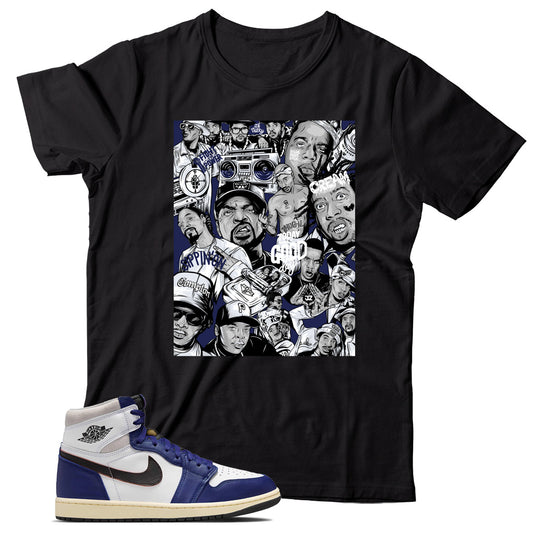 Jordan 1 Rare Air Deep Royal Blue shirt
