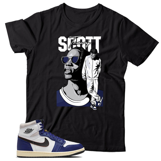 Jordan 1 Rare Air Deep Royal Blue shirt