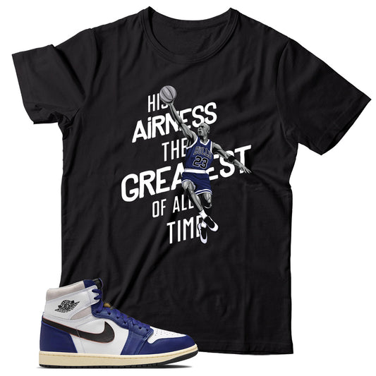Jordan 1 Rare Air Deep Royal Blue shirt