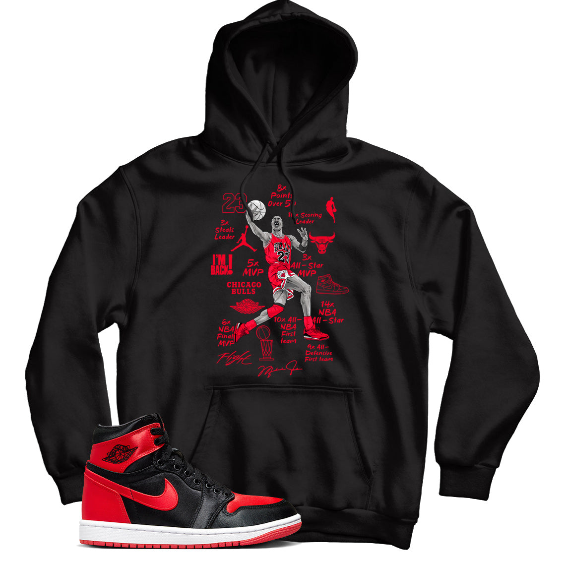 Jordan 1 Satin Bred hoodie