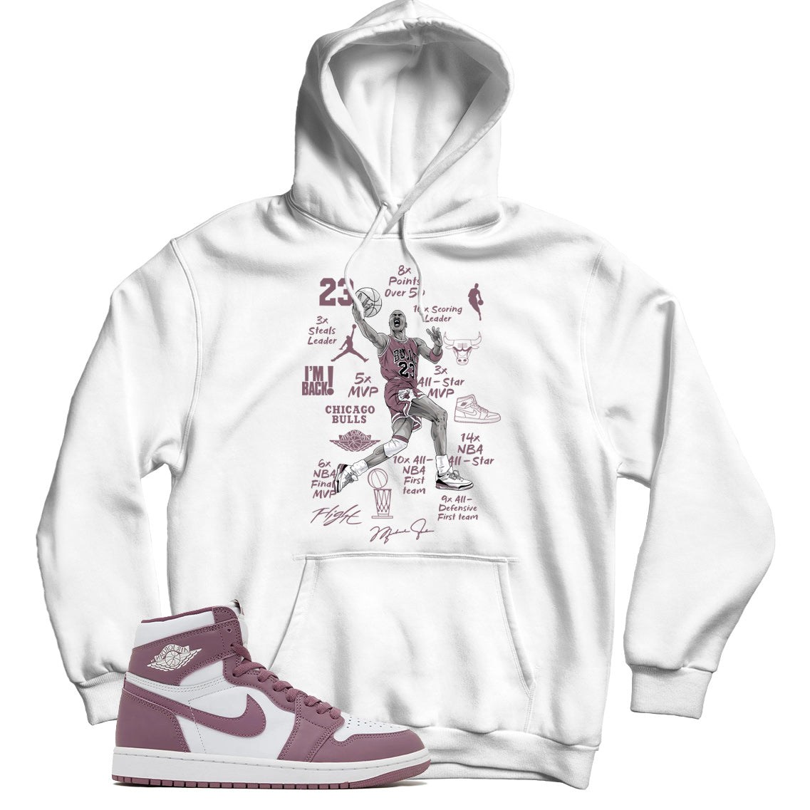 Jordan 1 Sky J Mauve hoodie