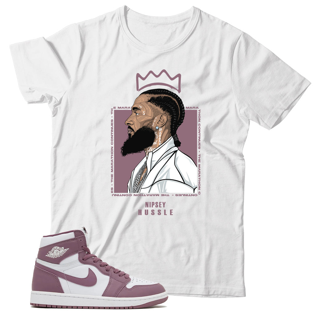 Jordan 1 Sky J Mauve shirt