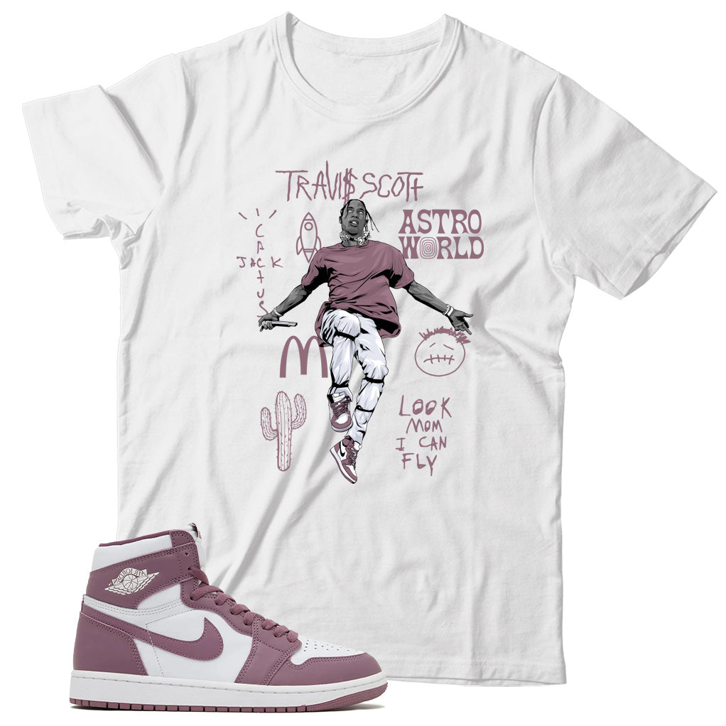 Jordan 1 Sky J Mauve shirt