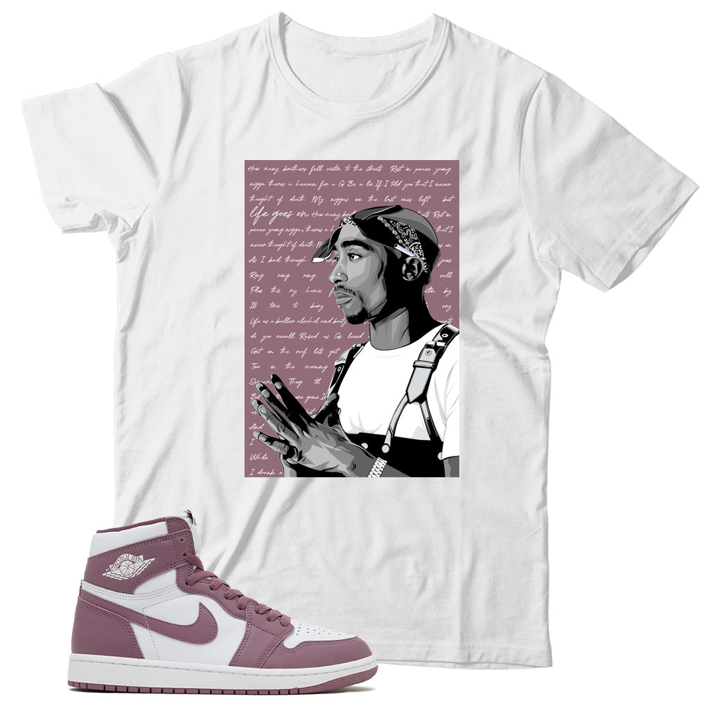 Jordan 1 Sky J Mauve shirt