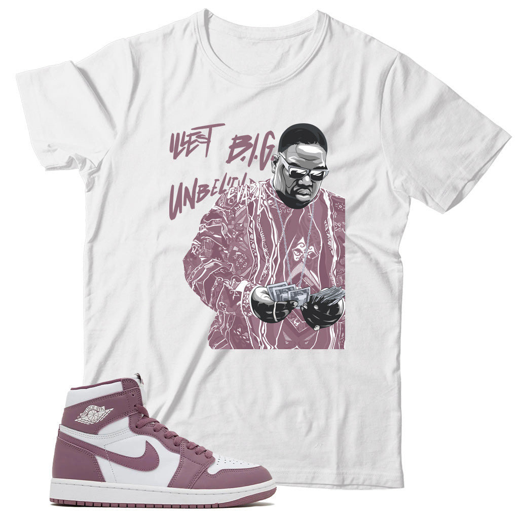 Jordan 1 Sky J Mauve shirt