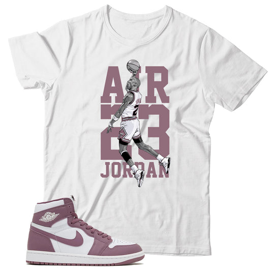 Jordan 1 Sky J Mauve shirt
