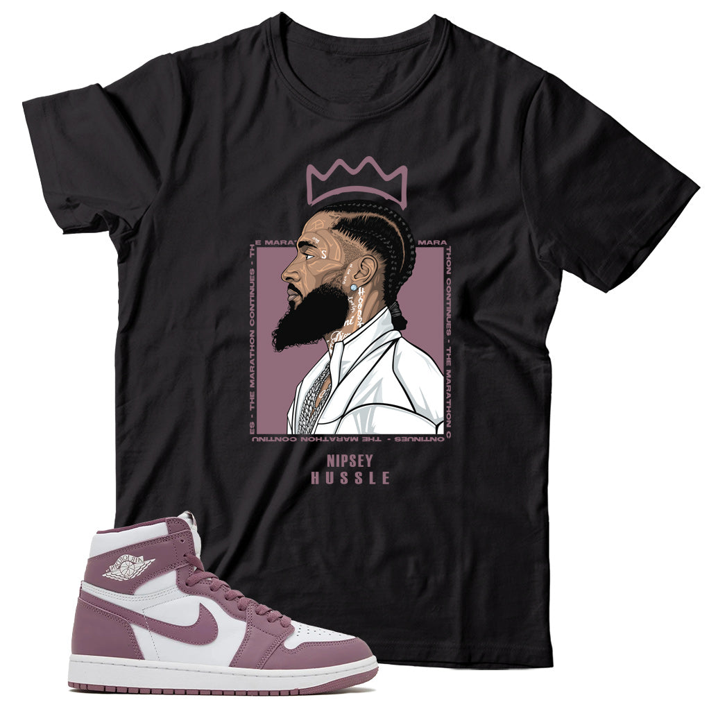 Jordan 1 Sky J Mauve shirt