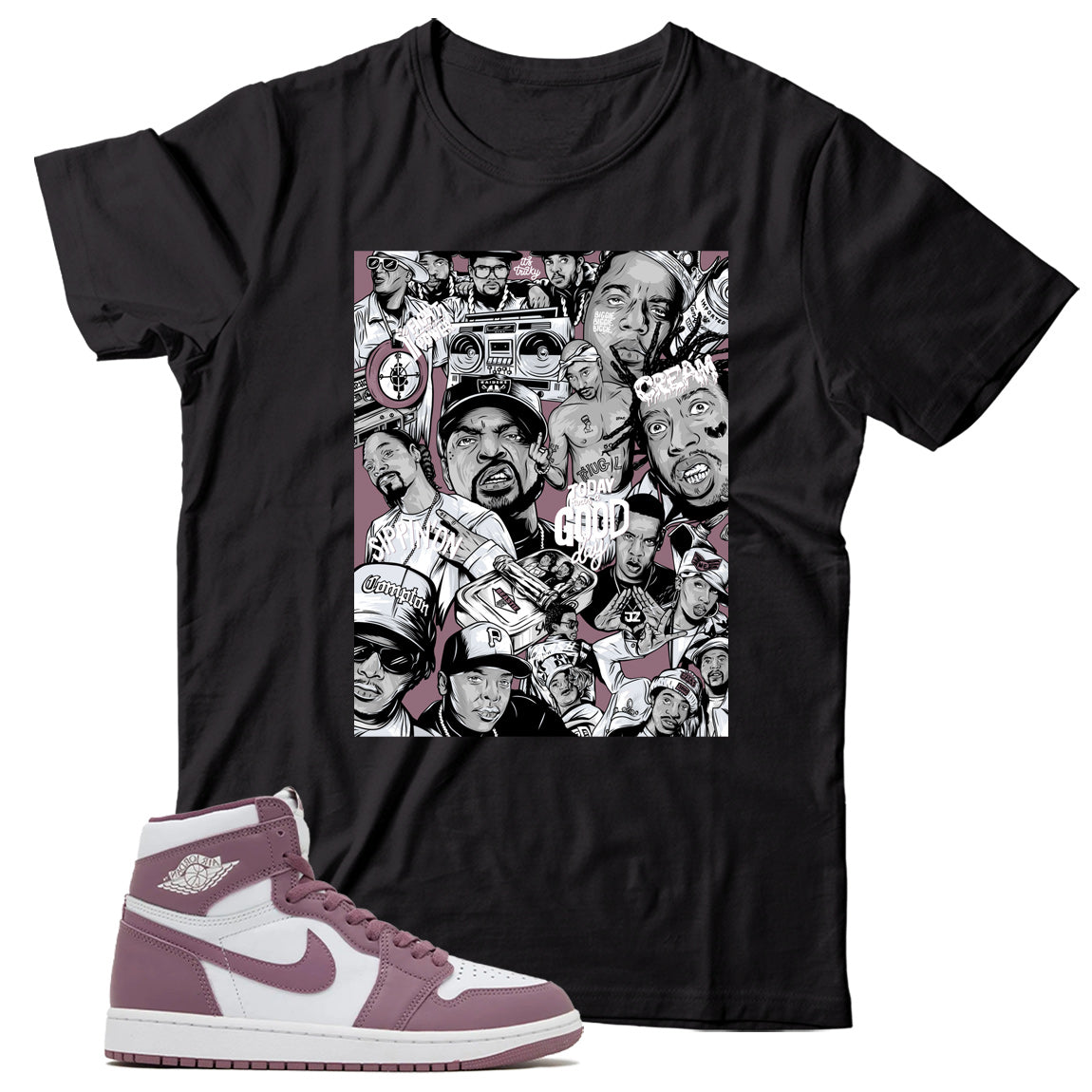 Jordan 1 Sky J Mauve shirt