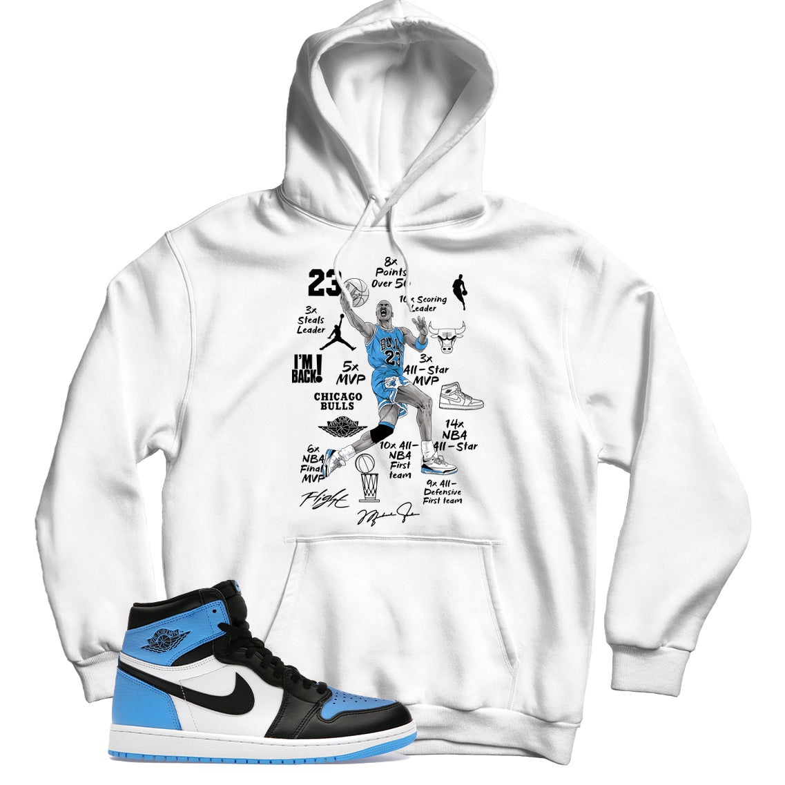 Hoodie Match Jordan 1 UNC Toe