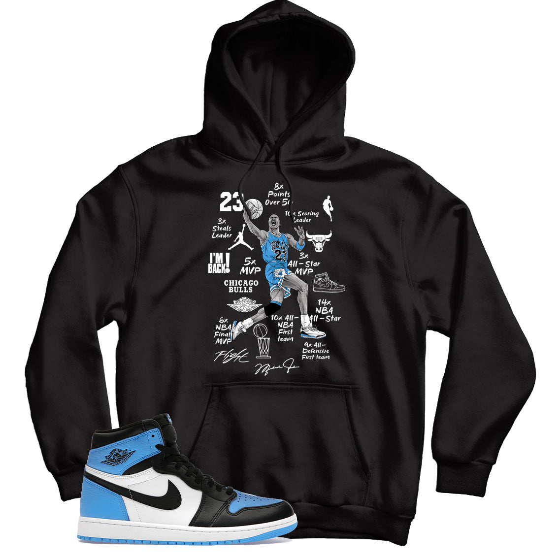 Jordan 1 UNC Toe hoodie