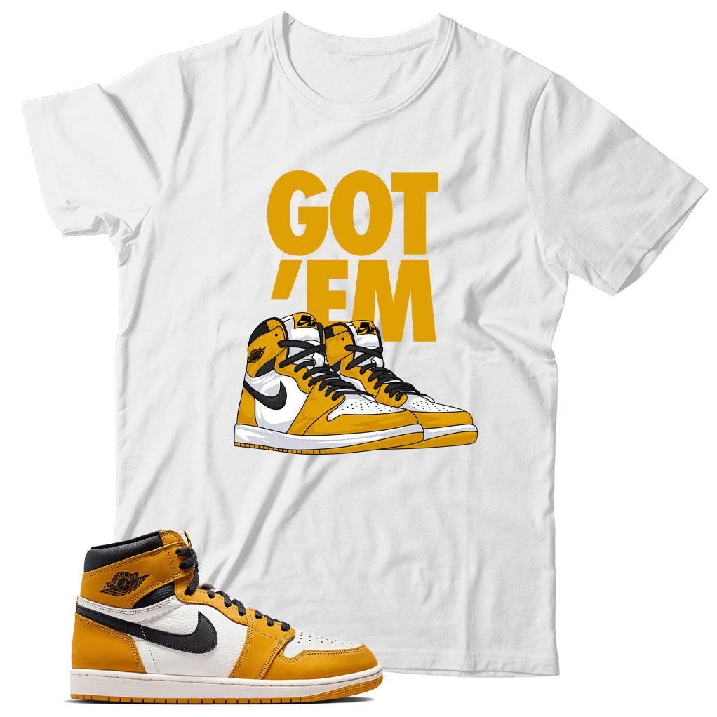 Jordan 1 Yellow Ochre shirt