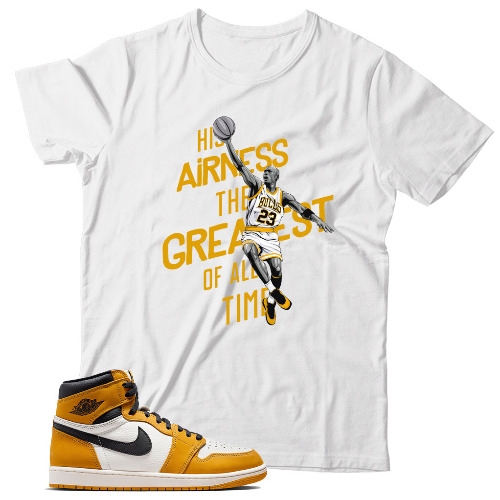 Jordan 1 Yellow Ochre shirt