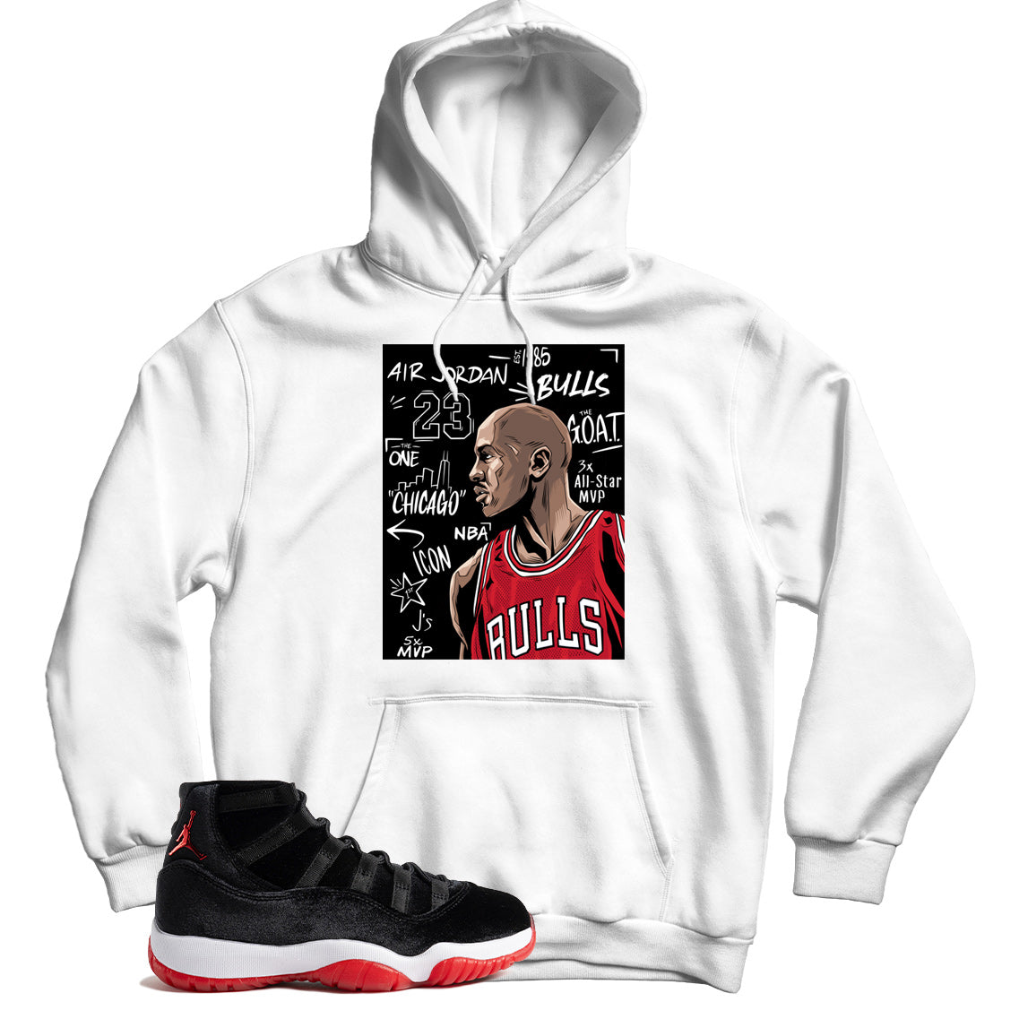 Jordan 11 Bred Velvet hoodie