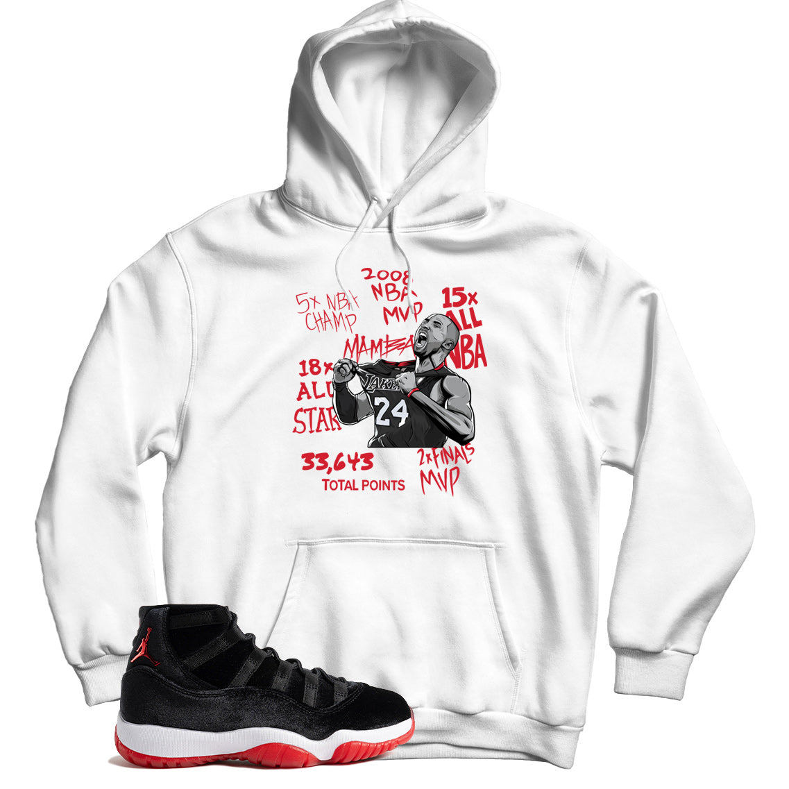 Hoodie Match Jordan 11 Bred Velvet