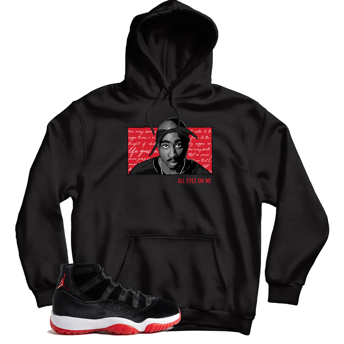 Hoodie Match Jordan 11 Bred Velvet