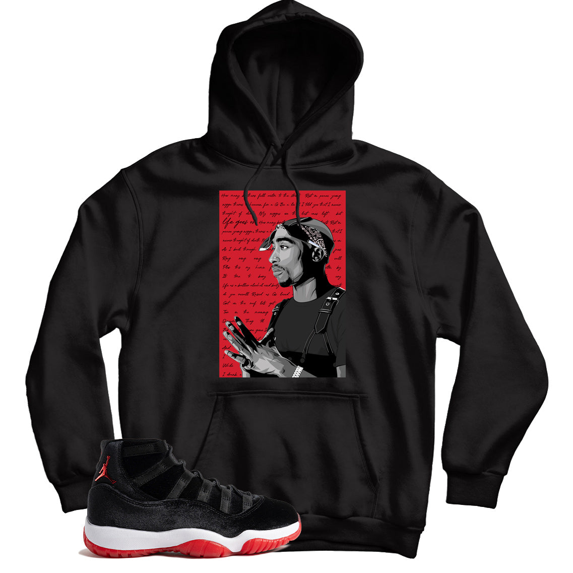 Jordan 11 Bred Velvet hoodie