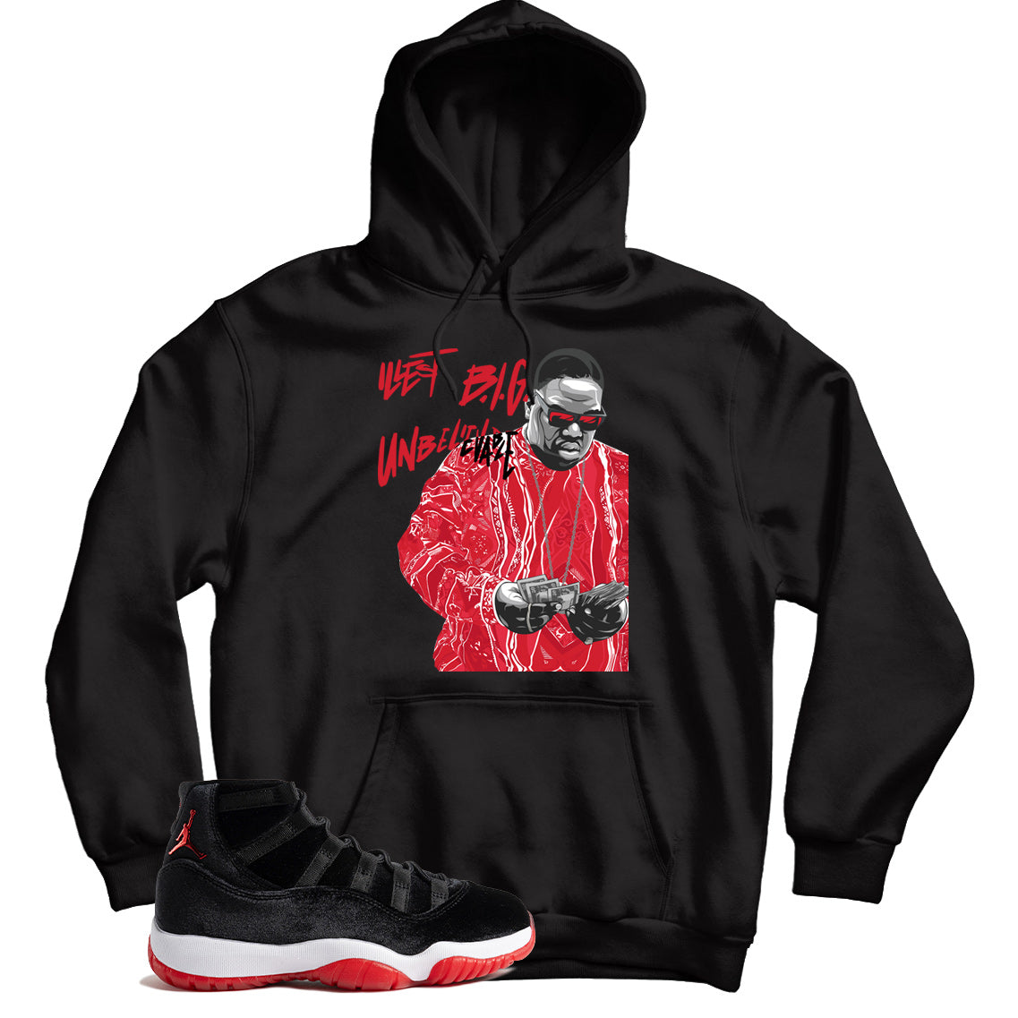 Hoodie Match Jordan 11 Bred Velvet