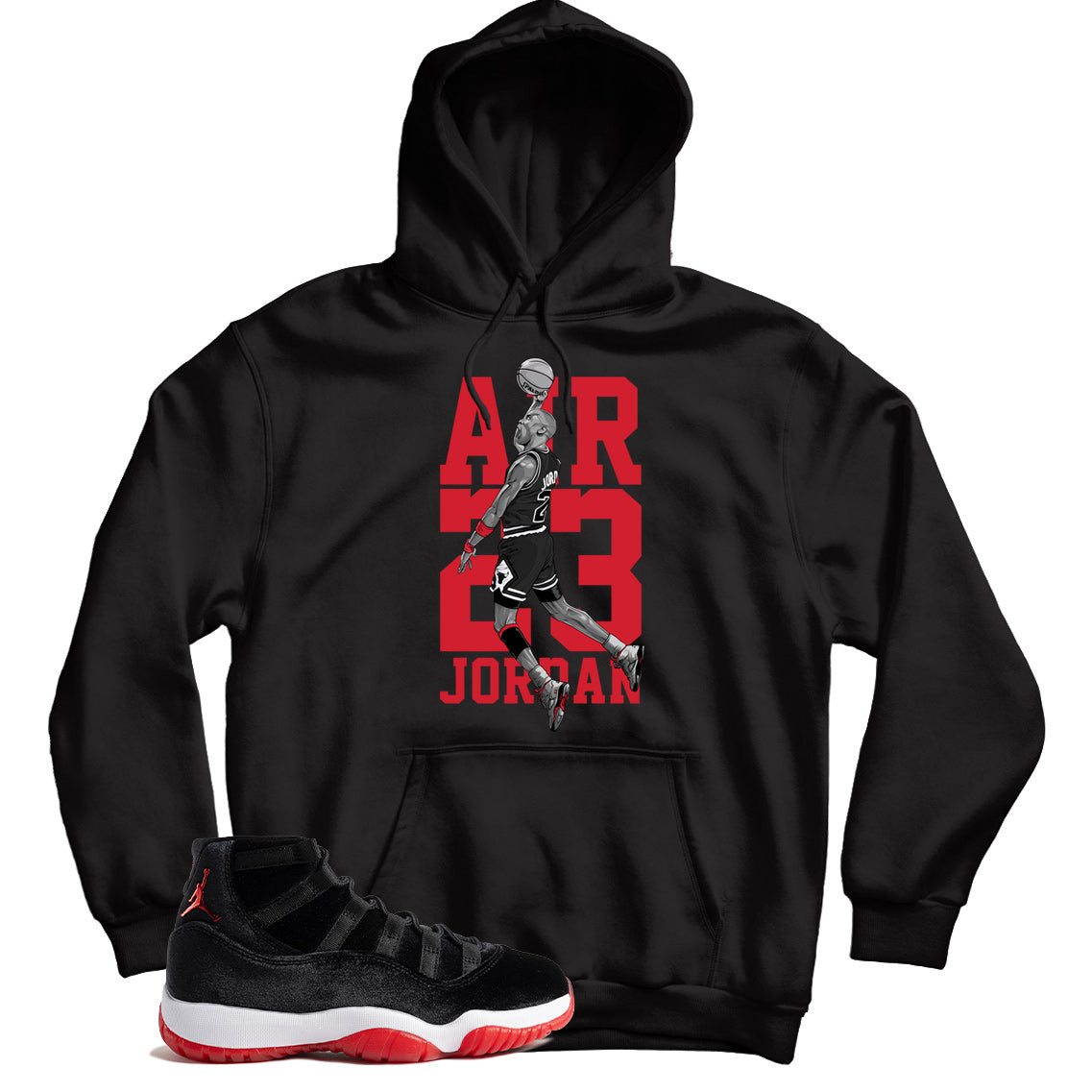 Jordan 11 Bred Velvet hoodie