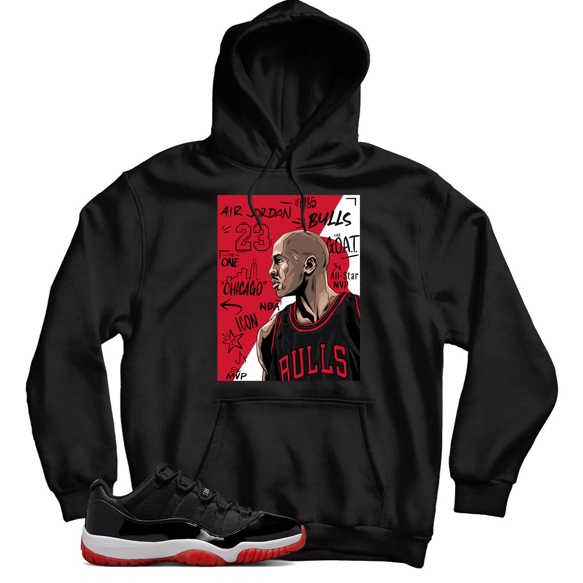 Jordan 11 Low Bred hoodie