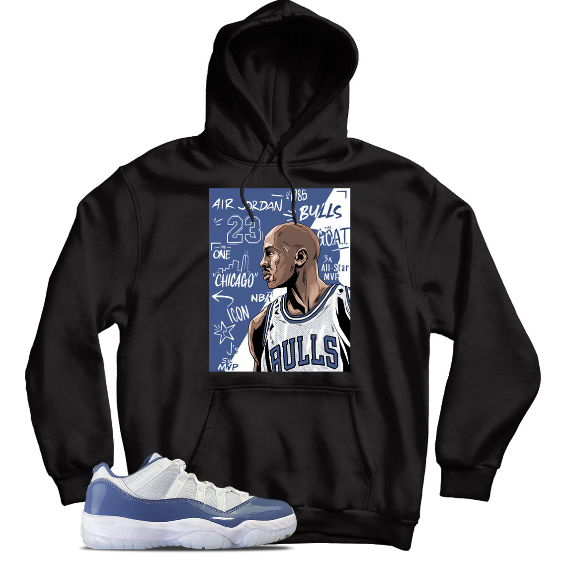 Jordan 11 Low Diffused Blue hoodie