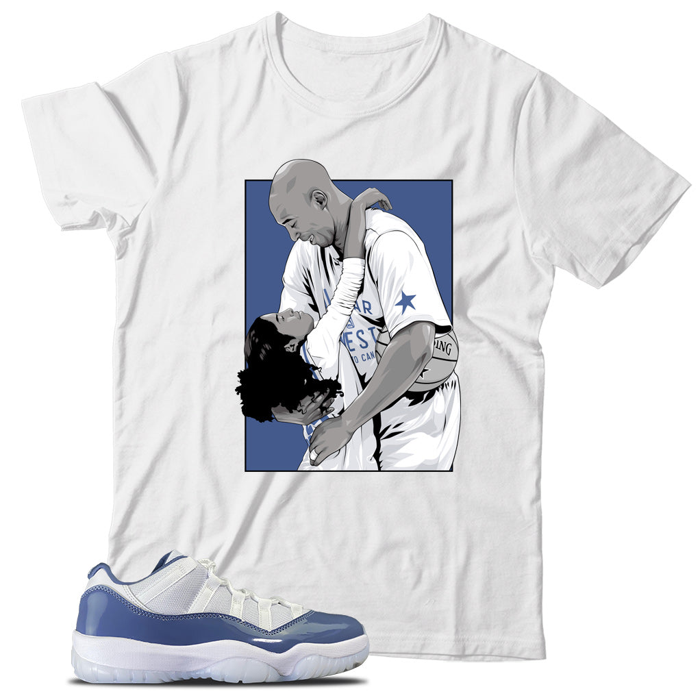 Jordan 11 Low Diffused Blue shirt