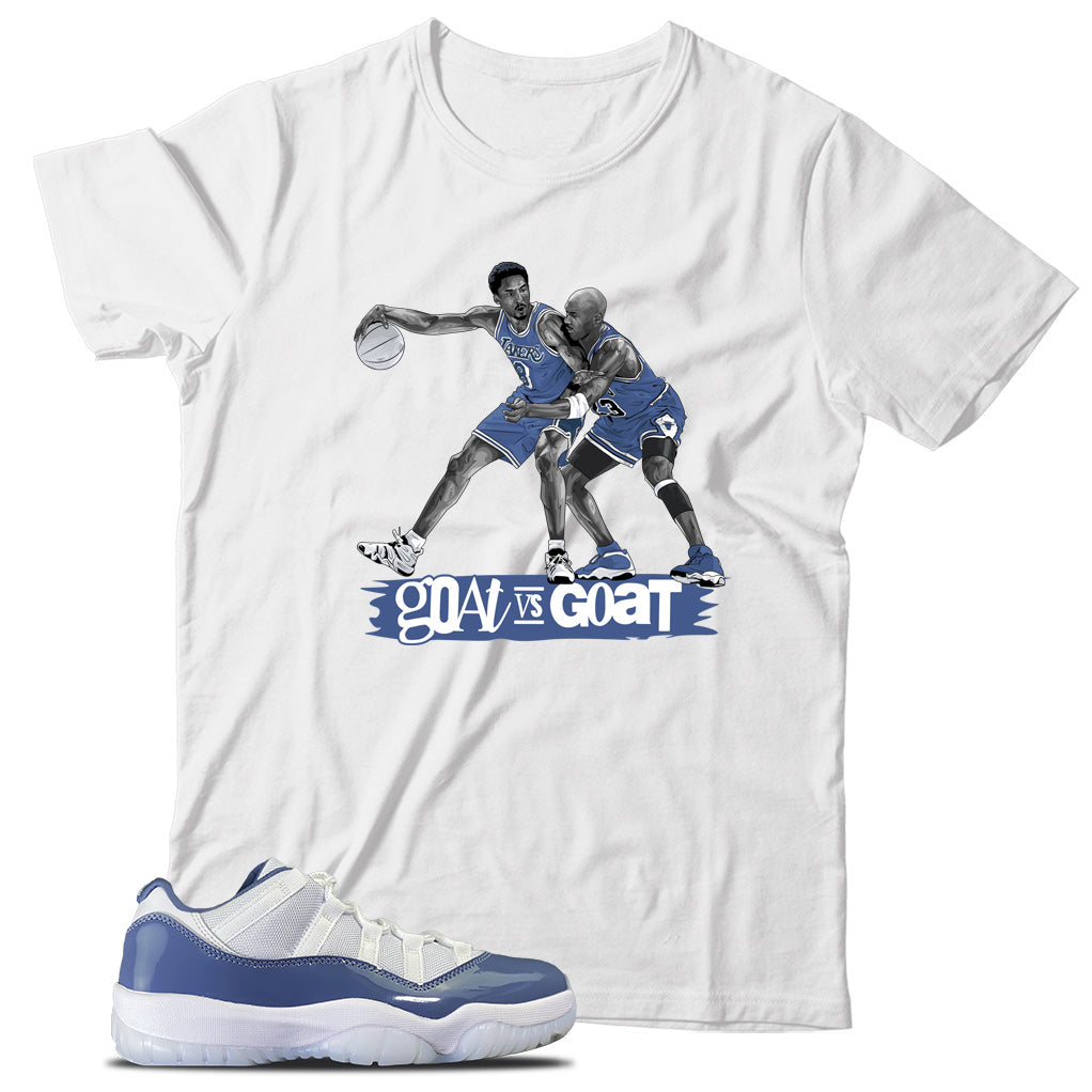 Jordan 11 Low Diffused Blue shirt