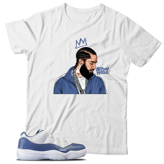Jordan 11 Low Diffused Blue shirt