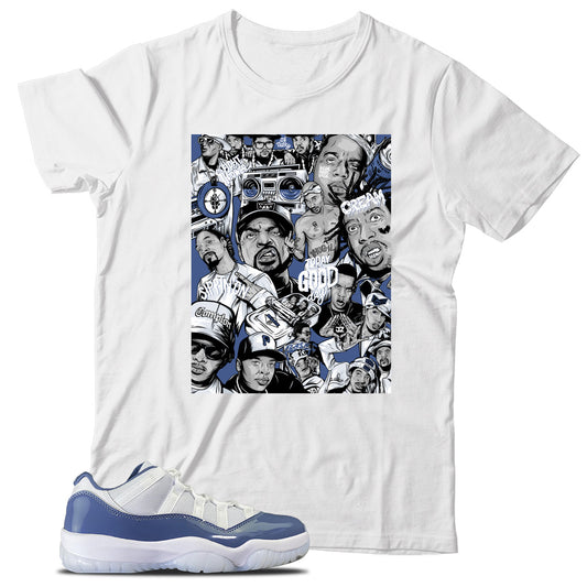 Jordan 11 Low Diffused Blue shirt