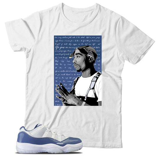 Jordan 11 Low Diffused Blue shirt