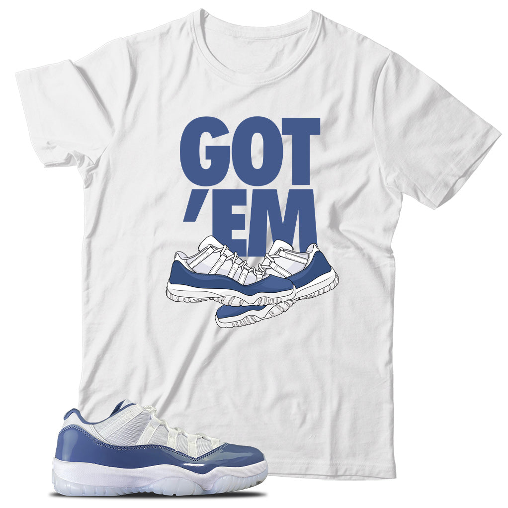 Jordan 11 Low Diffused Blue shirt