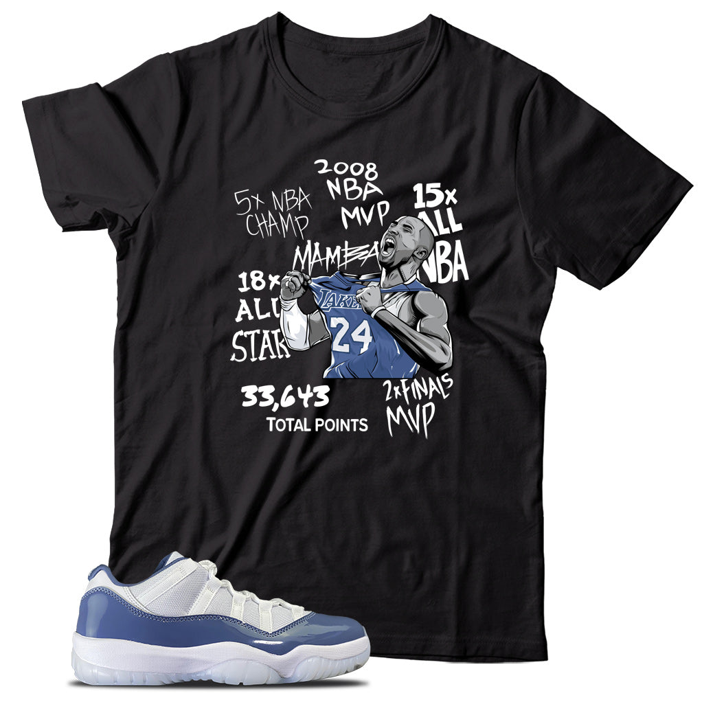 Jordan 11 Low Diffused Blue shirt