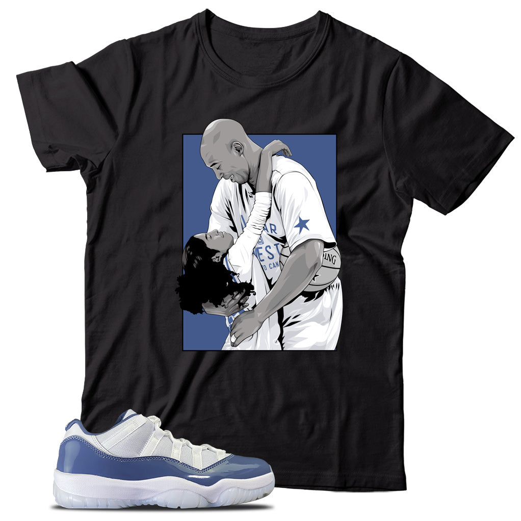 Jordan 11 Low Diffused Blue shirt