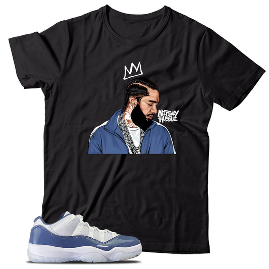Jordan 11 Low Diffused Blue shirt
