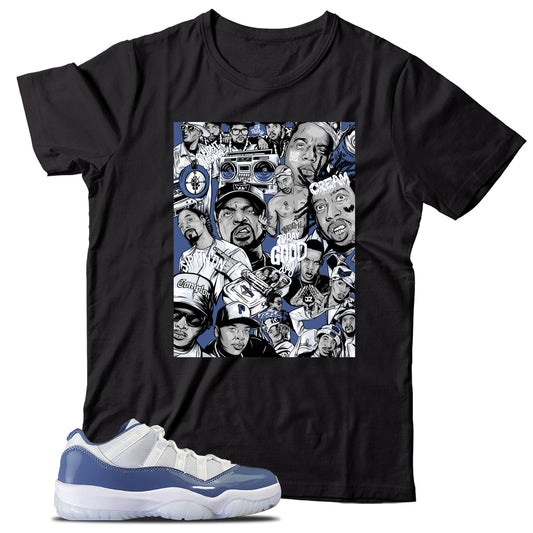 Jordan 11 Low Diffused Blue shirt