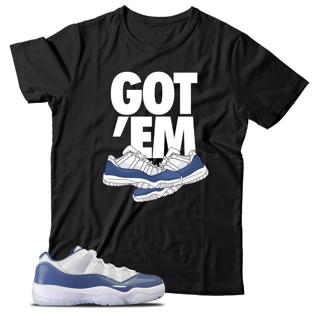 Jordan 11 Low Diffused Blue shirt